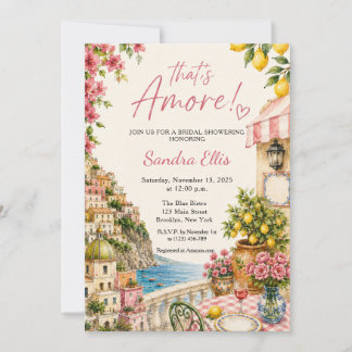Convite Chá de Noiva Italiano That's Amore