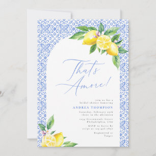 Convite Chá de Noiva Italiano That's Amore Azulejo Azul Li