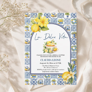 Convite Chá de Noiva La Dolce Vita Azulejos Italianos