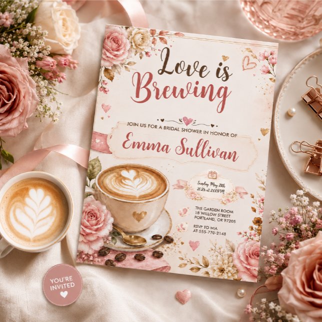 Convite Chá de Noiva Love Is Brewing (Criador carregado)