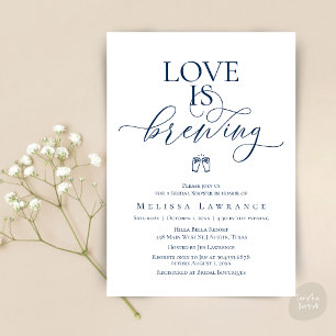 Convite Chá de Noiva Love Is Brewing Grafia Elegante