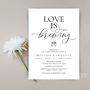 Convite Chá de Noiva Love Is Brewing Grafia Elegante