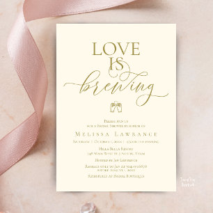 Convite Chá de Noiva Love Is Brewing   Letra Elegante