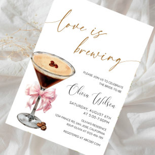 Convite Chá de Noiva Love Is Brewing - Tema Café Noiva