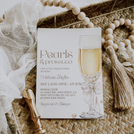 Convite Chá de Noiva Luxo Pérolas e Prosecco