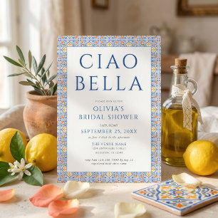 Convite Chá de Noiva Mediterrâneo Italiano Ciao Bella