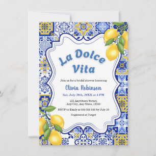 Convite Chá de Noiva Mediterrâneo Italiano La Dolce Vita