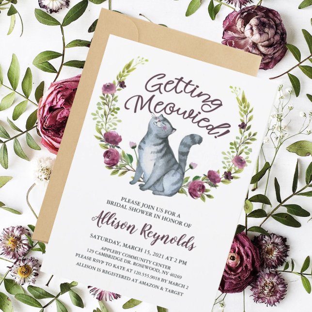 Convite Chá de Noiva Meowando para Casar (The purrrrr-fect bridal shower invitation!)