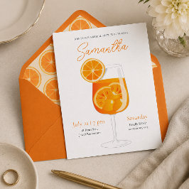 Convite Chá de Noiva Minimalista de Aperol Spritz