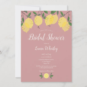 Convite Chá de Noiva Moderno Lemons Dusty Rose