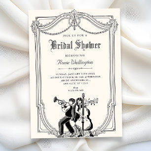 Convite Chá de noiva musical retrô