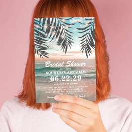 Convite Chá de Noiva na Praia Tropical | Luzes de Corda