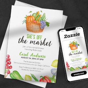 Convite Chá de Noiva no Mercado do Produtor Ela Está Fora 