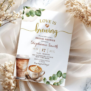 Convite Chá de Noiva O Amor pelo Café está Fermentando