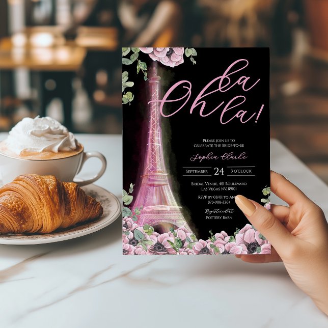 Convite Chá de Noiva Parisiense Oh La La (Criador carregado)