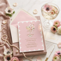 Chá de Noiva Pérolas Elegantes e Prosecco Rosa