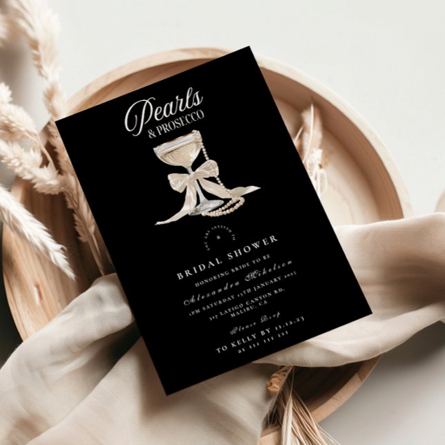Convite Chá de Noiva Pérolas & Prosecco (Criador carregado)