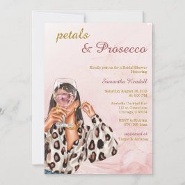 Convite Chá de Noiva Pétalas e Prosecco