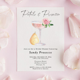 Convite Chá de Noiva Pétalas & Prosecco
