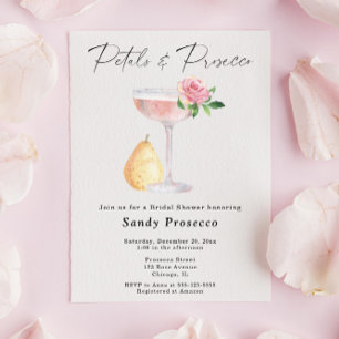Convite Chá de Noiva Pétalas & Prosecco
