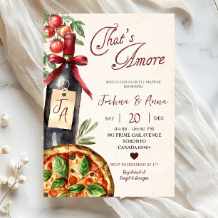 Convite Chá de Noiva Pizza Vinho Isso É Amor