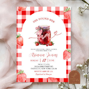 Convite Chá de Noiva Red Gingham Morango Summer Jam
