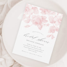 Chá de Noiva Rosa em Grafia Floral Elegante