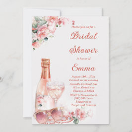 Convite Chá de Noiva Sofisticado Rosa Bege Elegante