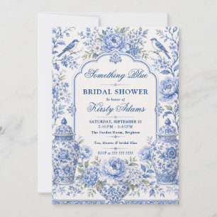 Convite Chá de Noiva Something Blue Chinoiserie