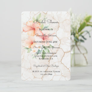 Convite Chá de Noiva Summer Breeze Blush Pêssego Hibisco