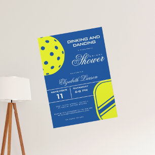 Convite Chá de Noiva Tema Azul Neon Amantes de Pickleball