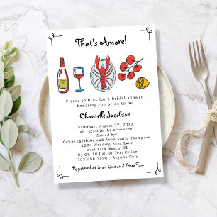 Convite Chá de Noiva That's Amore Italian Seafood & Wine