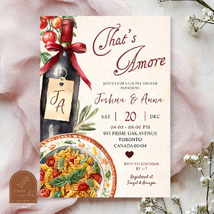 Convite Chá de Noiva That's Amore Massa e Vinho
