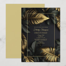 Chá de Noiva Tropical Preto e Dourado
