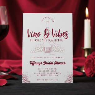 Convite Chá de Noiva Vino & Vibes