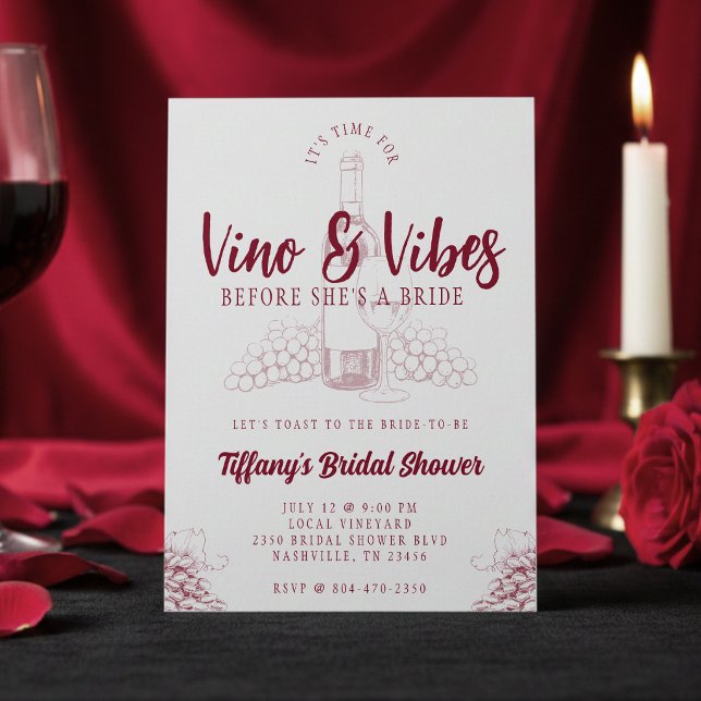 Convite Chá de Noiva Vino & Vibes (Criador carregado)