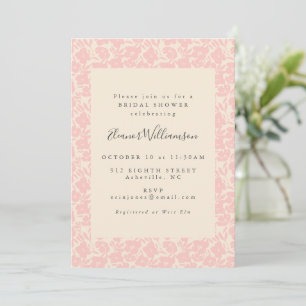 Convite Chá de Noiva Vintage Boho Rosa Floral Elegante