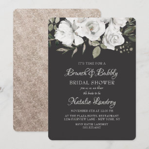 Convite Chá de Noiva Vintage Cherish Brunch & Bubbly