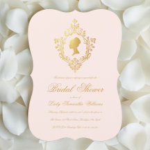 Chá de Noiva Vintage Elegante com Brasão Dourado F
