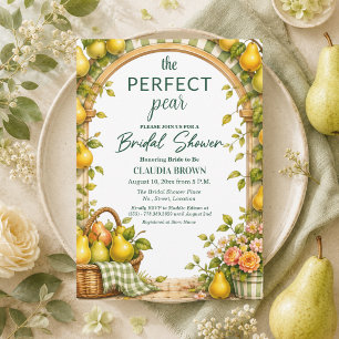 Convite Chá de Noiva Xadrez Verde Pera Perfeita
