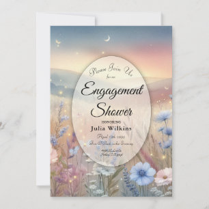 Convite Chá de Noivado de Whispers de Flor Selvagem Lua