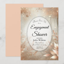 Chá de Noivado florestal entalado de ouro Rosewood