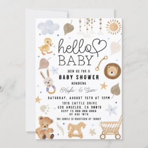Convite Chá de Nursery Boho Baby Boy