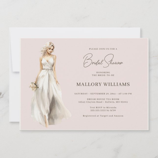 Convite Chá de Palhaço de Noiva Loira (Frente)