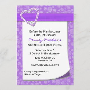 Convite Chá de panela à moda de Purple Heart