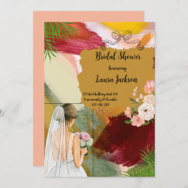 Convite chá de panela abstrato de aquarela