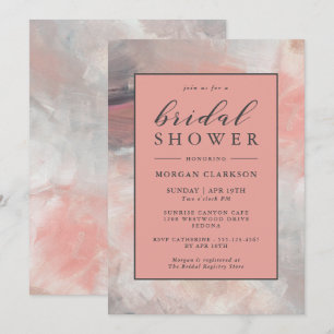 Convite Chá de panela abstrato moderno coral empoeirado