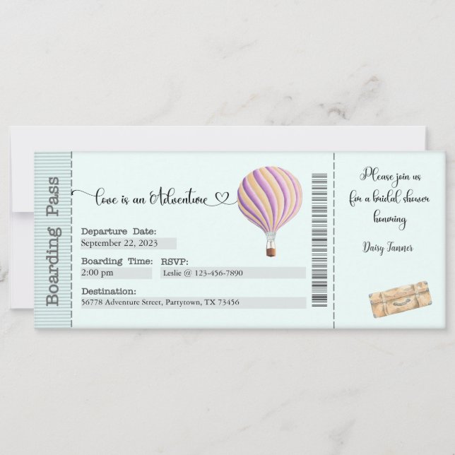 Convite Chá de panela, Adventure Chá de panela (Frente)