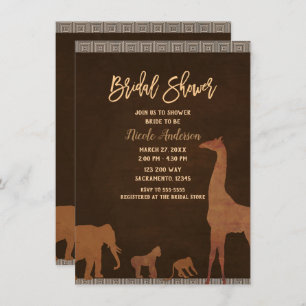 Convite Chá de panela africano dos animais do jardim