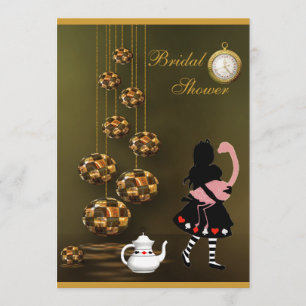 Convite Chá de panela Alice & Flamingo Wonderland